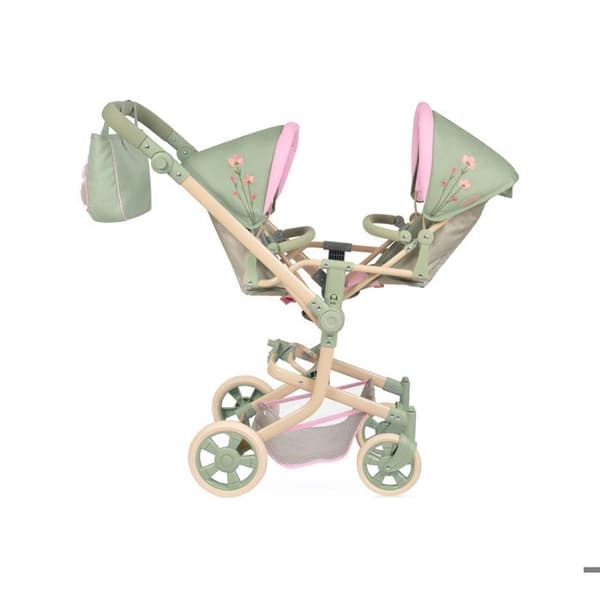 Dukkevogn op til 52 cm, multiposition, dobbelt, sammenfoldelig