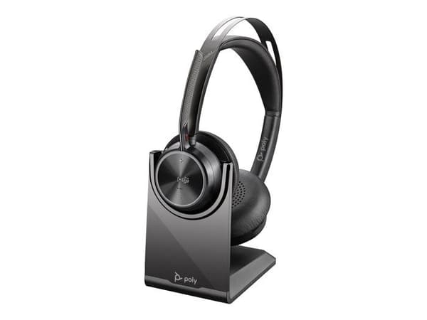 Poly Voyager Focus 2 Microsoft Teams-certificeret USB C-headset + USB-C/A-adapter - Microsoft Teams-certificering - Google Assistant