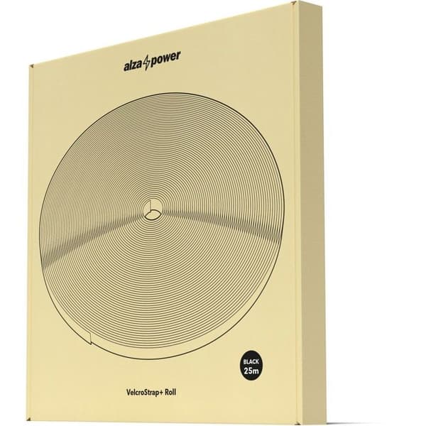 AlzaPower VelcroStrap Rulle 25m sort