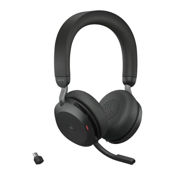 Jabra Evolve2 75 headset - trådløs/kablet Bluetooth - aktiv lydannullering - USB-C - isolation