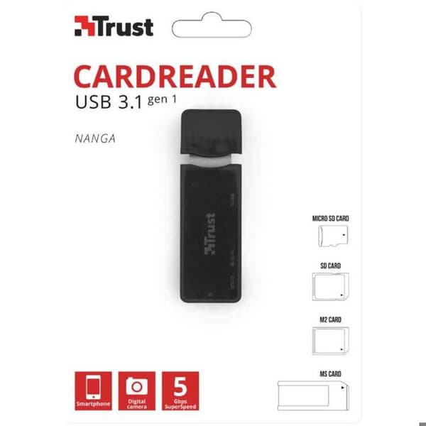 TRUST Nanga Kortlæser (MS, SD, microSD, MS Micro) USB 3.1 Gen 1