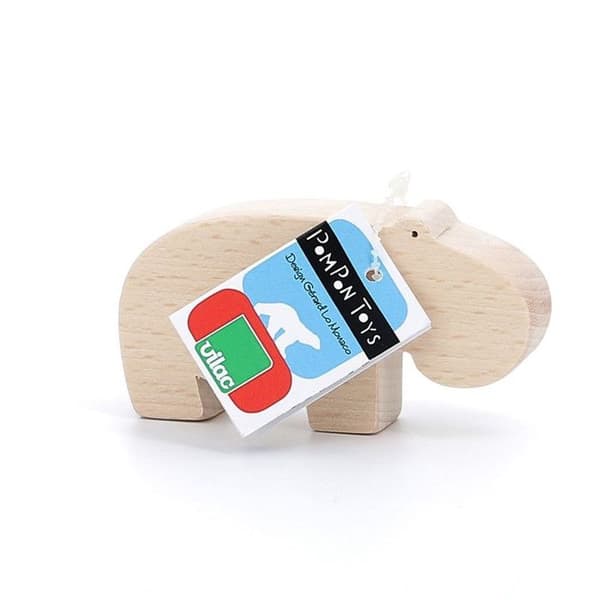 Hippopotam Pompon - 9 x 5 x 2 cm - Beige