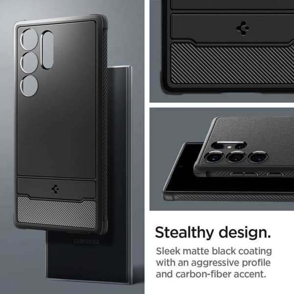 Spigen Rugged Armor Cover til Samsung Galaxy S24 Ultra (mat sort)