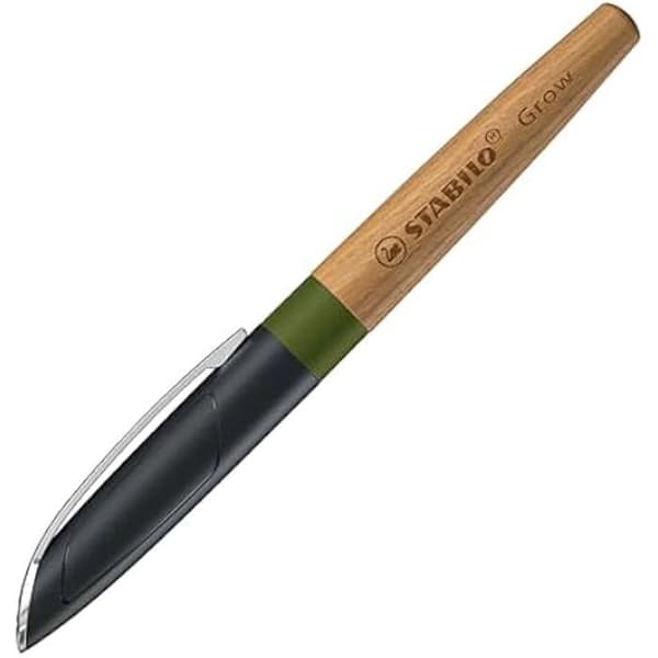 Kuglepen - STABILO - Grow - Genopladelig - Egetræ - Mosgrøn