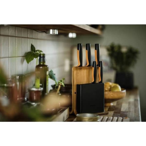 Fiskars 5-delade knivblock i bambu