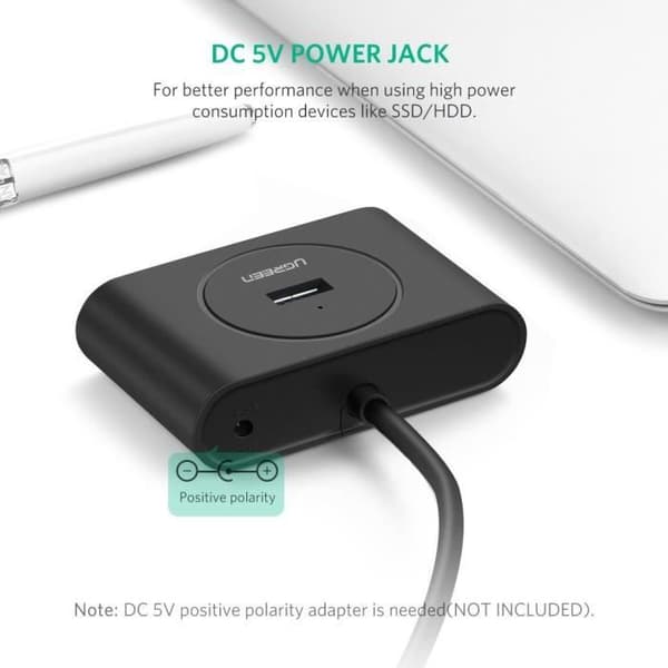 USB 3.0 Hub - UGREEN - 4 porte - Hastighed 5Gbps - Kompatibel med Windows og Mac - Plug-and-Play