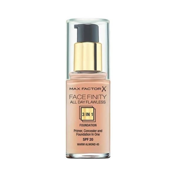 Foundation - MAX FACTOR - Facefinity 3-i-1 - Farve 45 - Beige farve - Til alle hudtyper