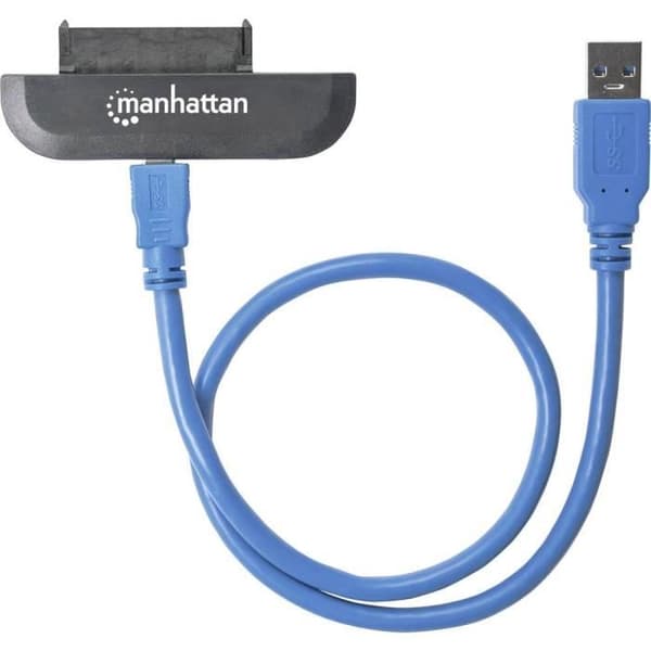USB 3.0-adapter - MANHATTAN - 130424 - 1x USB 3.0 han - 1x SATA han 7+15 - Blå