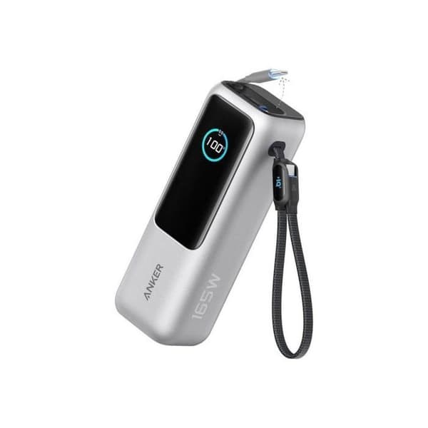 Extern batteri - ANKER - A1695H41 - 165W - Fällbar USB-C-kabel - Silver