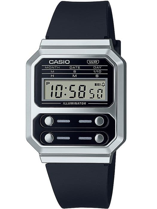 Casio Ur - Unisex - A100WEF-1AEF - Vandtæt 3 Atm - Sort Plastrem