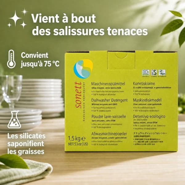 Lessive Sonett - DE4023 - Vaskemiddel til husholdningsvaskemaskine 1500 g
