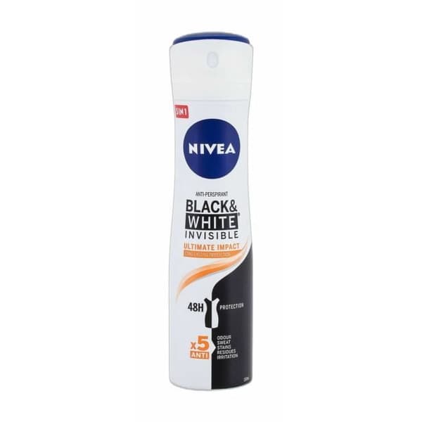 Nivea 150ml Invisible Ultimate Impact 48h, Antiperspirant Sort Og Hvid