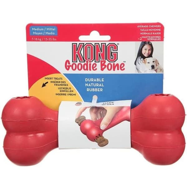 KONG Gummilegetøj tyggeben Goodie Bone Medium - Til hund