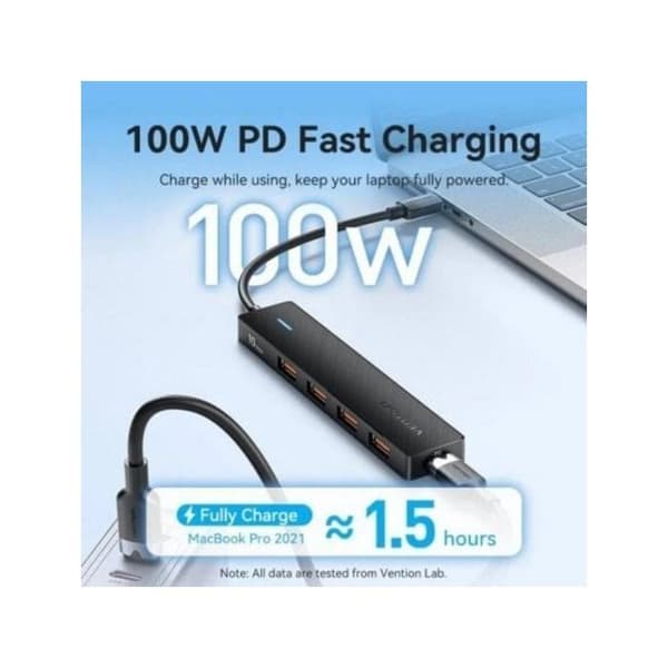 USB Hub Type-C 3.2 Vention CKCBB- 4xUSB- 1xUSB Type-C PD