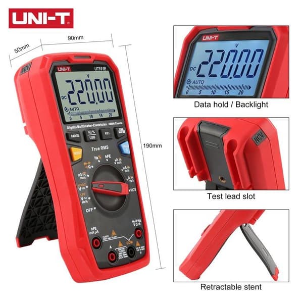 Multimeter - UNI-T - UT161E - Digital - 600 V - 10 A - True RMS