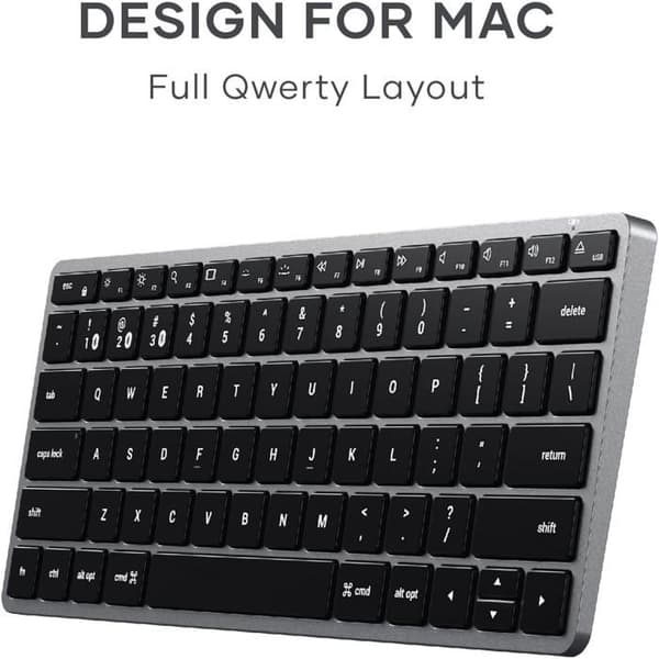 Tastatur - Satechi - Slim X1 - Bluetooth - USB-C - Baggrundsbelyst QWERTY Grå