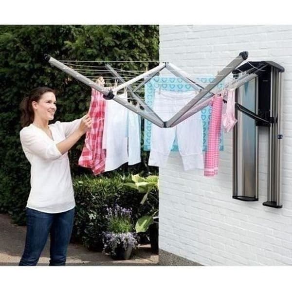 BRABANTIA Wallfix tørrestativ - 24 m - Metallic grå