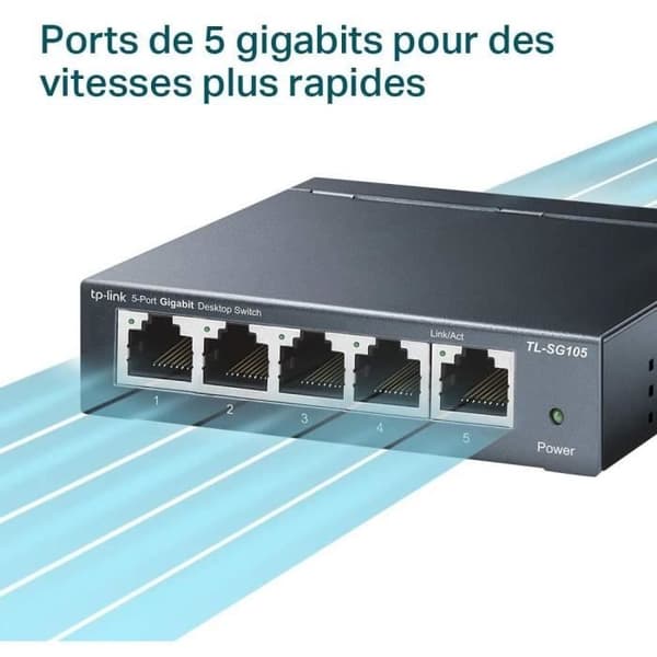 Tp Link netværksskift 5 porte 10/100/1000 Mbps