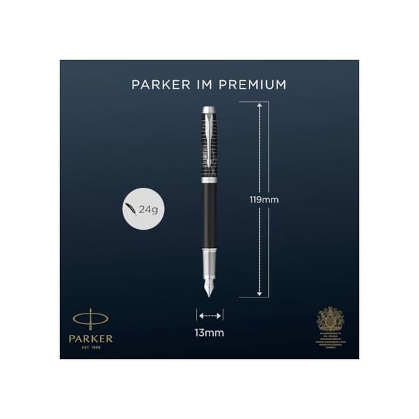 Fjäderpenna - PARKER - Samling Arv av Flyg - Kromfinish - Fin spets - Presentförpackning