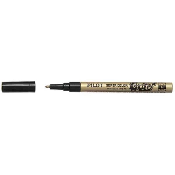 Marker - PILOT - Fin spids - Permanent blæk - Guld - Uudslettelig
