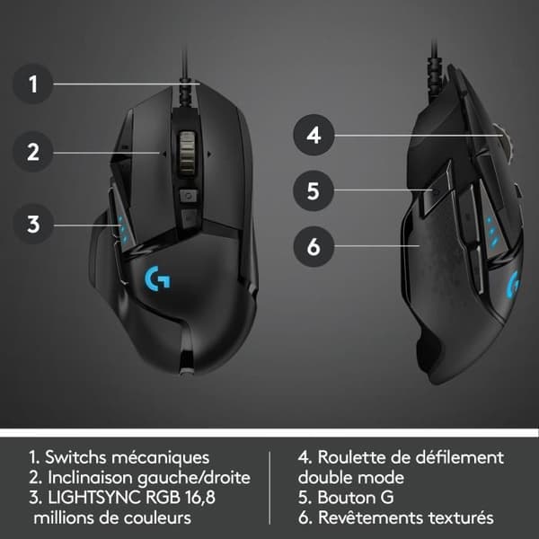 Gaming mus - Kablet - Logitech G - G502 Hero - Sort