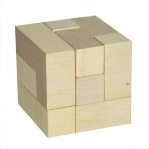 Detoa brainteaser terning 6 cm beige træ 7 stk