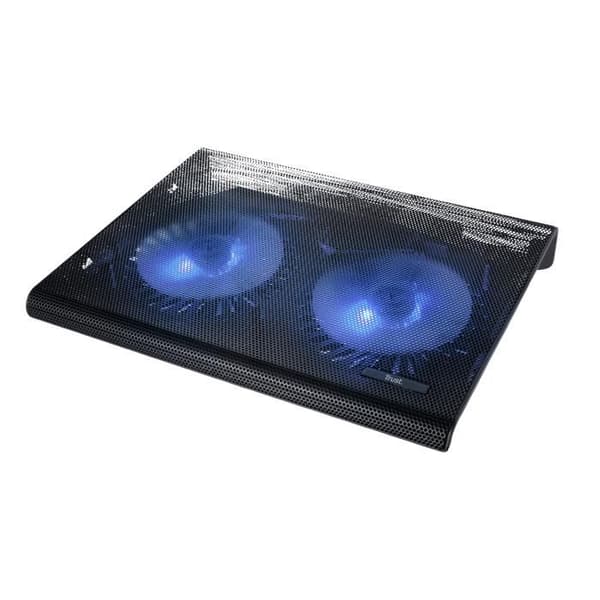 Ventilerad stöd - TRUST - Blå - 2 USB-fläktar - Blå belysning - För datorer 17,3''