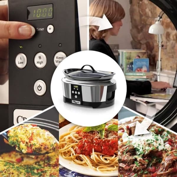 Programmerbar elektrisk slow cooker CROCK-POT SCCPBPP605050 - 5,7L - Digital timer - Rustfrit stål