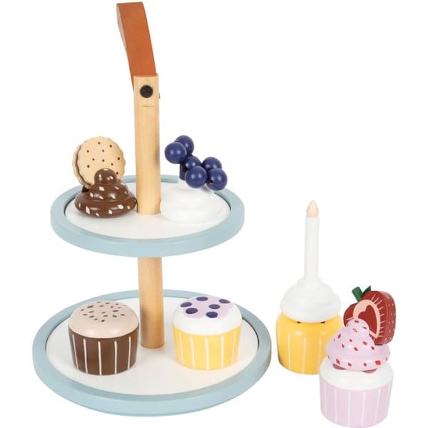 Kagefad i træ, cupcake-magnet, muffinfad, slikfad