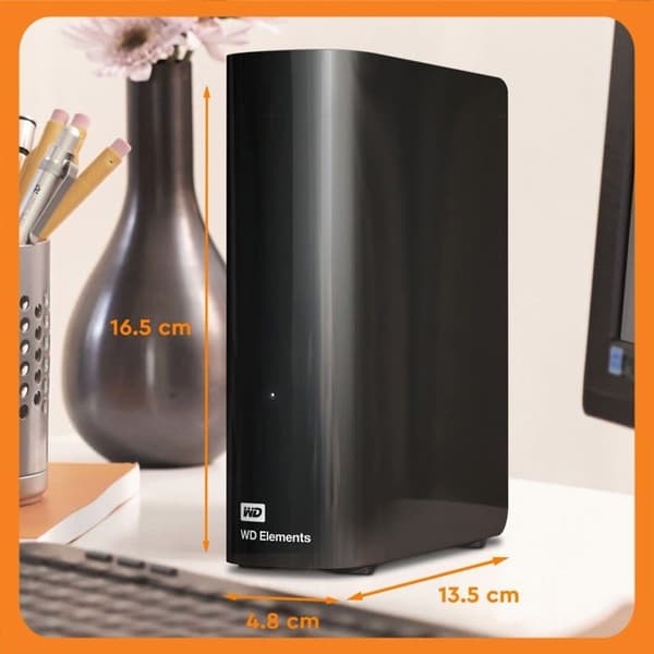 WESTERN DIGITAL Elements Desktop extern hårddisk - 8TB - USB 3.0 - Svart