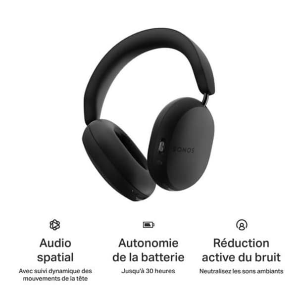 Trådløse headset - Sonos - Ace - Aktiv støjreduktion - Bluetooth - Sort