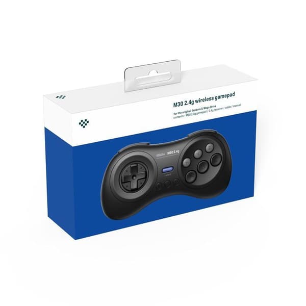 8bitdo M30 2.4G Sort controller kompatibel med Sega Genesis & Mega Drive