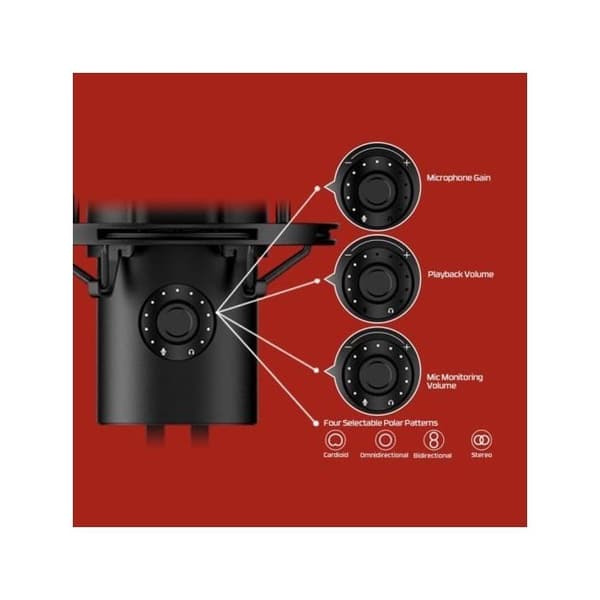 HyperX Quadcast 2 Mikrofon för Streaming med USB-kondensator Vit