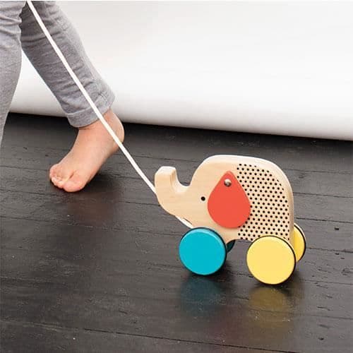 Jumping Jumbo Elephant Wood Pull Toy Small Collage