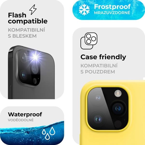 3D härdat glas skydd för iPhone 16 Pro Max kamera glas applicator (Case Friendly)