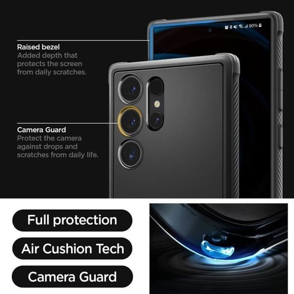 Spigen Rugged Armor Cover til Samsung Galaxy S24 Ultra (mat sort)