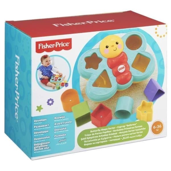 FISHER-PRIS - Butterfly Shape Sorter - Shape Box - Häckande Pyramid - Blandat