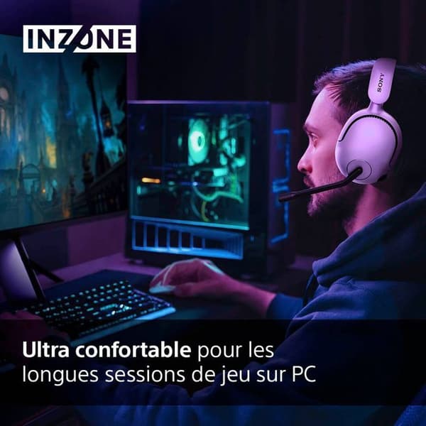 Sony INZONE Wireless H5 Gaming Headset - 360 Spatial Sound til PC/PS5 - Hvid-PC-tilbehør