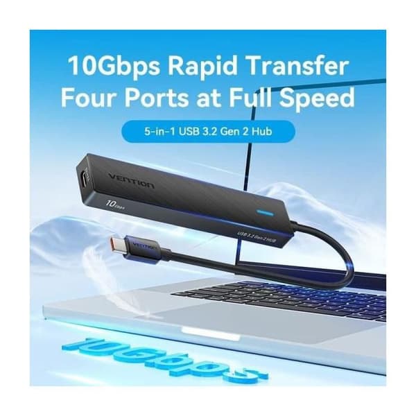 USB-hub - VENTION - CHYBB - 4 portar - USB 3.2 - 10 Gbps - Kompakt design