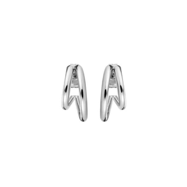 Rosefield Örhängen "Double Hoops Silver" Silverfärgade