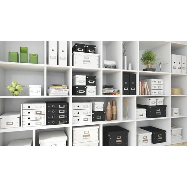 Opbevaringsboks - Leitz - Click & Store - A4+ - Folieret karton - Sort