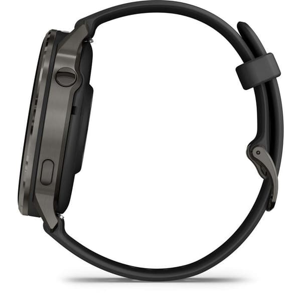 GPS-ur med forbindelse - GARMIN - Venu 4 - 45 mm (1,4") - Grå med sort silikonearmbånd