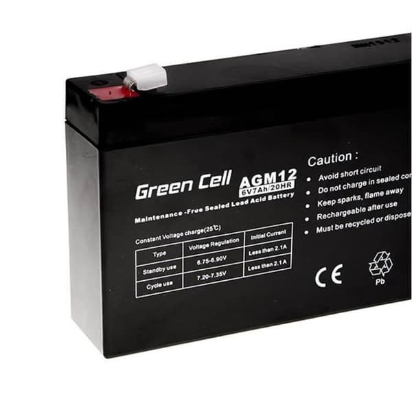 AGM VRLA Green Cell 6V 7Ah strømforsyningsbatteri