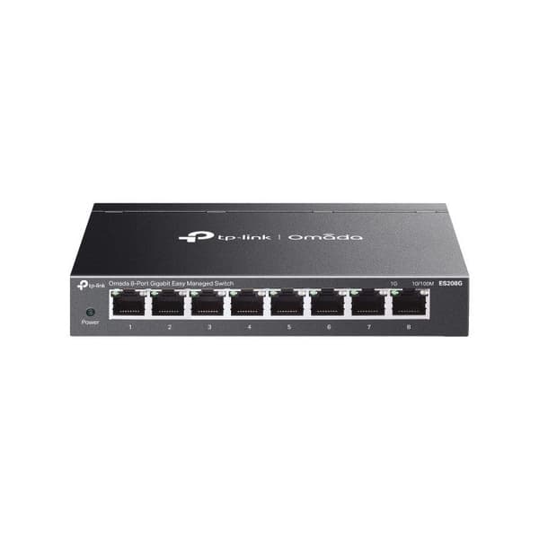 TP-Link Omada ES208G Managed Netværksswitch 8 Gigabit Ethernet Porte Sort