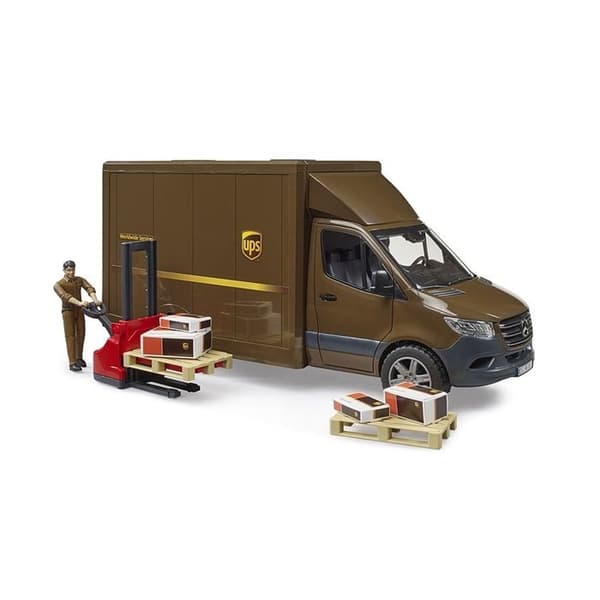 UPS Mercedes Benz Sprinter lastbil med fører og tilbehør