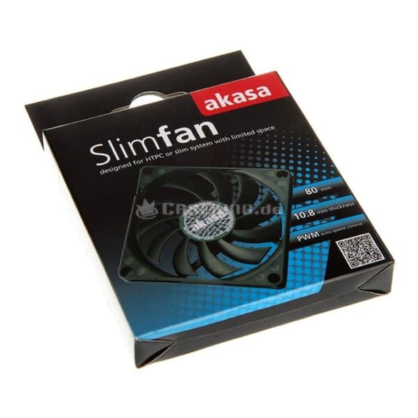 PC Ventilator - AKASA - AK-FN076 - 8CM - Sort - Stille