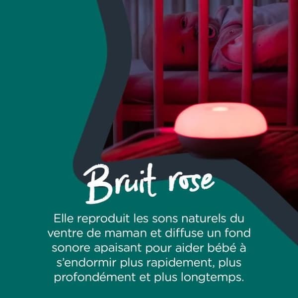 TOMMEE TIPPEE Dreammaker Night Light med rött ljus, rosa brus och CrySensor Smart Sensor