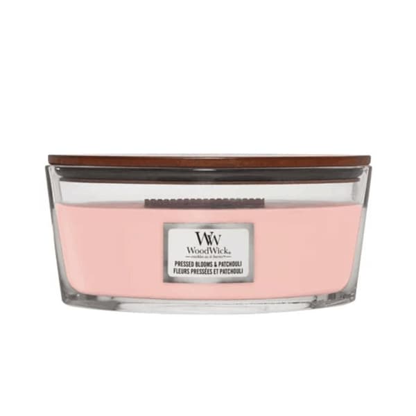 CANDELA ELLIPSE GLAS ELLIPSE PRESSEDE BLOMSTER & PATCHOULI
