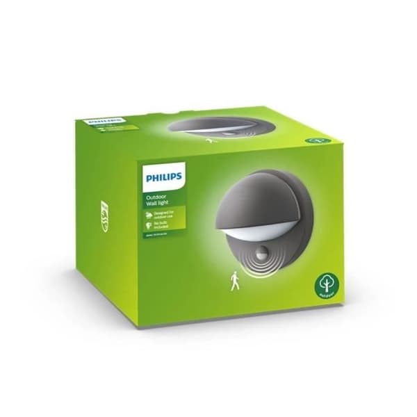 Væglampe - Philips - Juni - Grå - Metal - LED - E27 - Indendørs