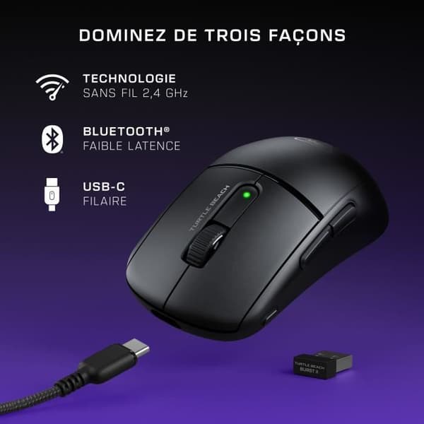 Trådløs gamingmus - TURTLE BEACH - Burst II Air - Sort